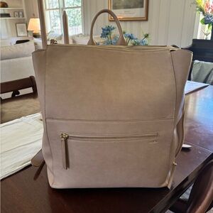 Fawn Taupe Backpack Tote